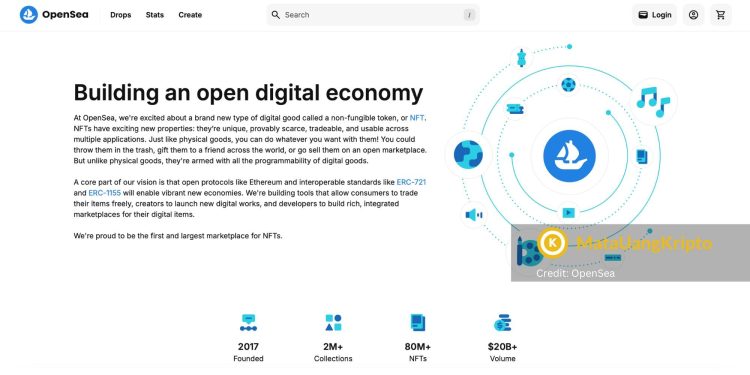 OpenSea menjadi NFT Marketplace terbesar di dunia saat ini